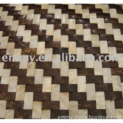 Natural coconut shell mosaic wall tiles